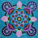 Lotus Mandala Painting Sacred Geometry Canvas Bali Wall Art Hanging Turquoise