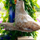 Fish Sealife Sculpture Statue Reclaimed Teak wood Hand Carved Nautical decor
