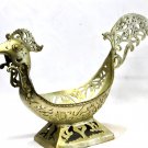 Bronze Rooster Figure Decorative Fruit Bowl handmade Indonesian art