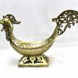 Bronze Rooster Figure Decorative Fruit Bowl handmade Indonesian art