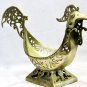 Bronze Rooster Figure Decorative Fruit Bowl handmade Indonesian art