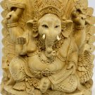 Ganapati Ganesha Statue Vehicle Peacock carved wood sculpture Balinese Art