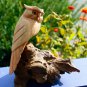 Wise Owl Perching Statue Bird Wood Carving Hand Carved Sculpture Bali art