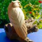 Wise Owl Perching Statue Bird Wood Carving Hand Carved Sculpture Bali art