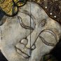 Serene Buddha Wall Panel Folding Screen hand carved painted wood Balinese art
