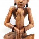 Abstract Yoga Women Statue Mudra Wood Carving Sculpture handmade Balinese art