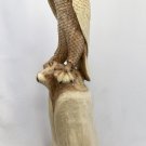 Perched Owl Statue Parasite Mushroom Wood Carving Handmade Lodge decor Bali Art