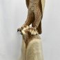 Perched Owl Statue Parasite Mushroom Wood Carving Handmade Lodge decor Bali Art