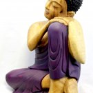 Thoughtful Thinking Buddha Statue Sculpture handmade Carved Wood Balinese Art