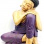 Thoughtful Thinking Buddha Statue Sculpture handmade Carved Wood Balinese Art
