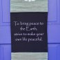 Positive Affirmation Wall Hanging Banner Peace on Earth Lotus Handmade Bali Art