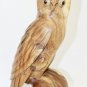 Wise Owl Perching Statue Wood Carving Rustic Hand Carved Sculpture Bali art