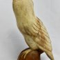 Wise Owl Perching Statue Wood Carving Rustic Hand Carved Sculpture Bali art