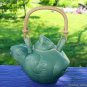 Frog Pottery Teapot tea pot Handmade Bali Art Ceramic tableware Celadon Green