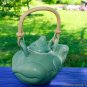 Frog Pottery Teapot tea pot Handmade Bali Art Ceramic tableware Celadon Green