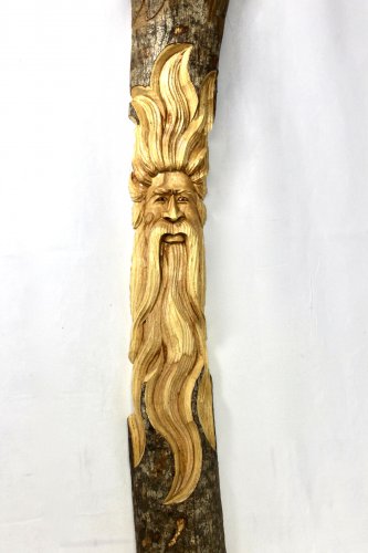 Tree Spirit Wizard Mask wall art sculpture hand carved handmade Woodcarving