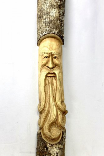 Tree Spirit Wizard Mask Fantasy wall sculpture Hand Carved Wood Bali art