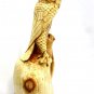 Owl Perching on Stump Statue handmade Wood Carving Sculpture Bali Art