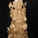 Ganesha Wood carving Sculpture Remover Obstacles Hindu Elephant God Balinese art