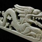 Cosmic Dragon Relief Panel Whitewash carved wood Bali Wall Hanging Art Right