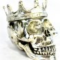 Gothic King Skull Crown Statue lost wax handmade Cast Bronze Balinese Art