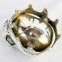 Gothic King Skull Crown Statue lost wax handmade Cast Bronze Balinese Art