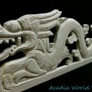 Dragon Naga Relief Panel Whitewash carved wood Bali Wall Hanging Art left