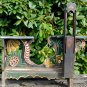 Indonesian Tobacco Cutting Stool Tool Kudus Java Polychrome Carved Teak Wood