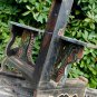 Indonesian Tobacco Cutting Stool Tool Kudus Java Polychrome Carved Teak Wood