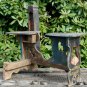 Indonesian Tobacco Cutting Stool Tool Kudus Java Polychrome Carved Teak Wood