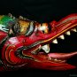 Balinese Garuda Eagle Mask Hand Carved Polychrome wood Bali Wall Art Red