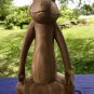 Buddha Frog Yoga Pose Statue hand carved wood Sculpture Balinese Art