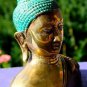 Serene Bronze Buddha head Statue Handmade lost wax cast Sculpture Bali Art