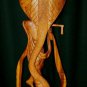 Lord Krishna Statue Flute and Cobra Balinese Wood Carving Sculpture Bali Art