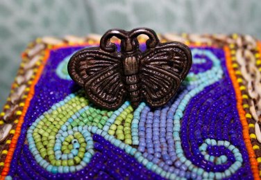 Butterfly Moth Brass Knob Drawer Pull Door Cabinet Handle Wall Hook Bali Art