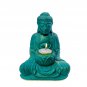 Lotus Pose Buddha Garden Statue candle holder Cast lava stone Bali Yard  Art