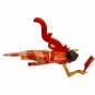 Winged Dewi Sri Moon Goddess Mobile Cradle Guardian Carved Wood Bali Art red 16"