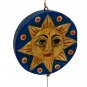 Moon Goddess Hanging Celestial Mobile Hand Carved Painted Wood Bali Folk Art red