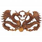 Balinese Winged Dragon Naga Wall Art Relief Panel Hand Carved Wood Asian Decor