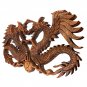 Balinese Winged Dragon Naga Wall Art Relief Panel Hand Carved Wood Asian Decor
