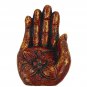 Hamsa Incense burner ash catcher Buddha Mudra handmade cast Lava stone red