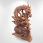 Twin Dragon Cosmic Naga Statue Hand Carved Suar Wood Sculpture Balinese Art 21"T