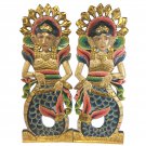 Balinese Mermaid Panel Dewi Sri Hand carved wood Bali Wall Art decor Set 2