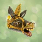 Balinese Black Horse Unicorn Mask Wall Decor Hand Carved Wood Carving Bali Folk Balinese Black Horse Unicorn Mask Wall Decor Hand Carved Wood Carving Bali Folk