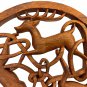 Celtic Deer Stag Panel Wall Art Sculpture Hand Carved Bali Art wood Carving