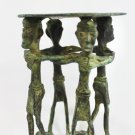 Pillar Candle stand holder Primitive Tribal Solid Bronze Sumatra Indonesian OOAK