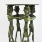 Pillar Candle stand holder Primitive Tribal Solid Bronze Sumatra Indonesian OOAK