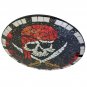 Skull Pirate Jolly Roger Handcrafted Glass Mosaic Man Cave Decor Wall Art Plaque