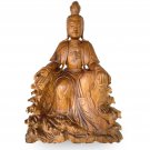 Guanyin Goddess Bodhisattva Statue Hand Carved Wood Carving Sculpture Asian Art