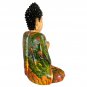 Buddha Statue Lotus Pose Manidhari Mudra Painted Wood Carving Sculpture Bali Art